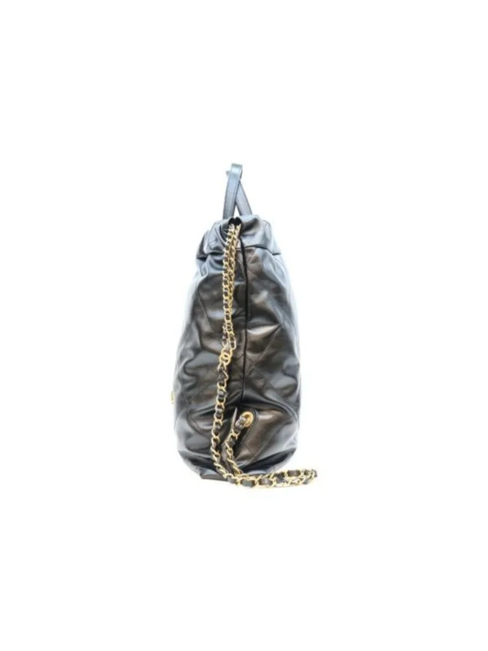 Chanel Black 22 Shiny Calf Small Backpack